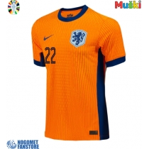 Nizozemska Denzel Dumfries #22 Domaci Dres EP 2024 Kratak Rukav